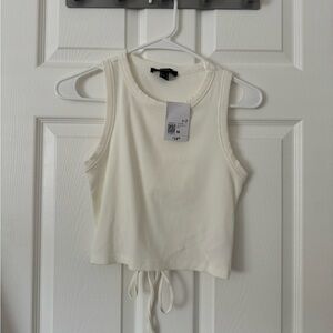 White tank open back top with Tie